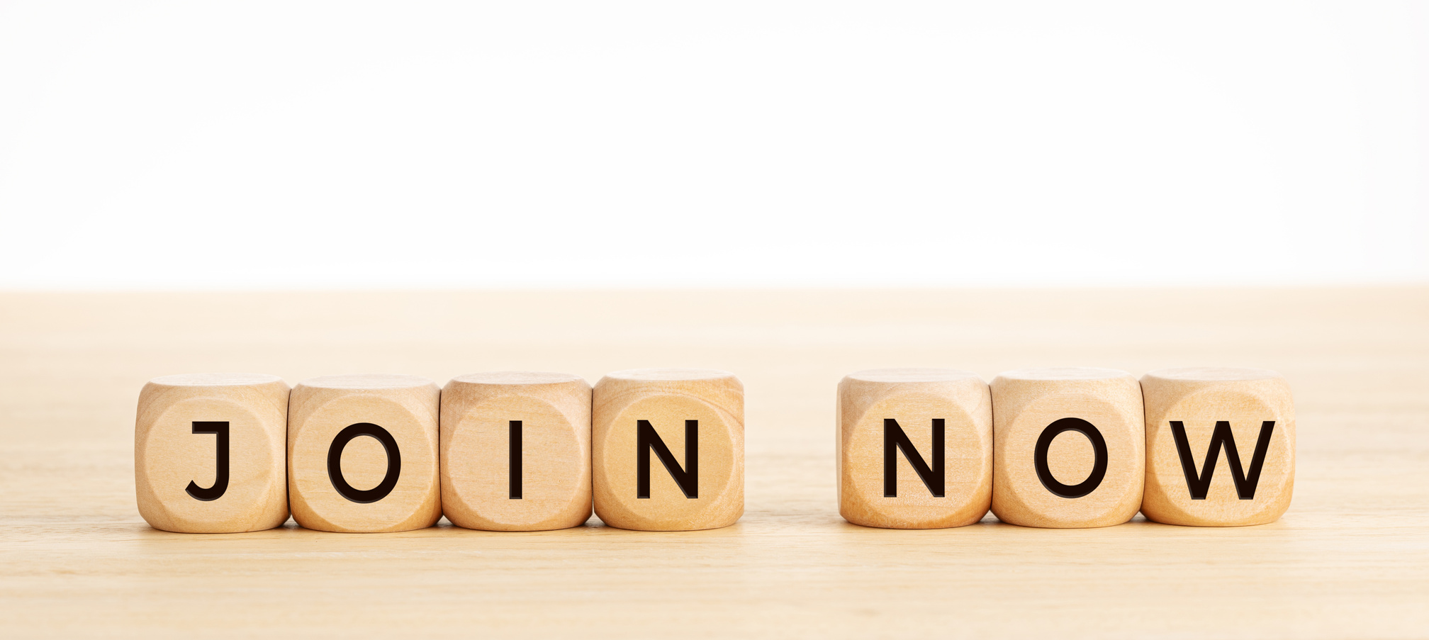 Join Now Words on Wooden Blocks